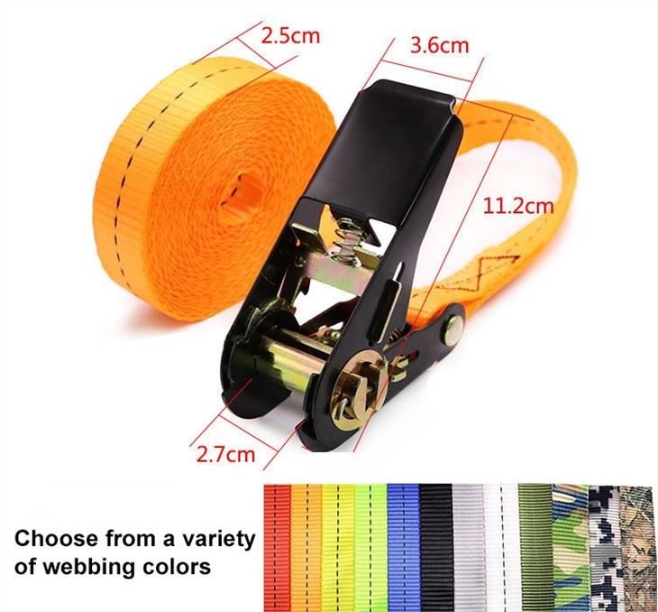 2 Pcs Tie Down New Design Lashing Strap Belt Ratchet Straps For Cargo Control